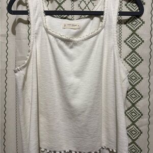Lucky Brand White Sleeveless Tank Top